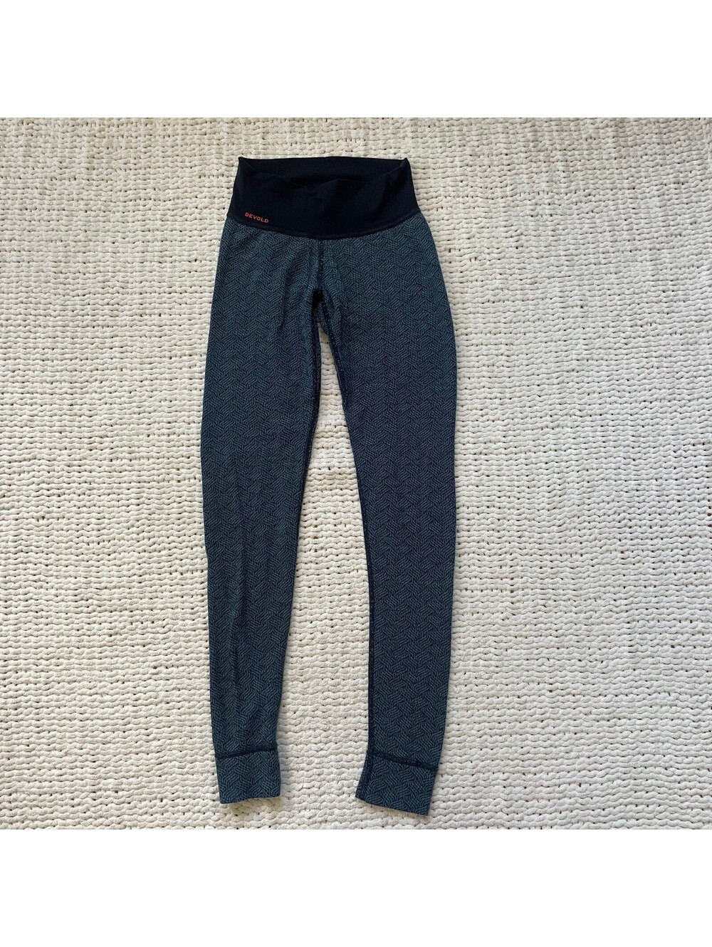 Devold Women's Blue Patterned Kvitegga Merino 230 Longs - Size XS